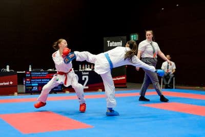 This photo was taken during the 2026 Karate International Swiss Junior Open on April 18th in Basel - Switzerland.