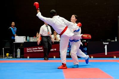 This photo was taken during the 2026 Karate International Swiss Junior Open on April 18th in Basel - Switzerland.