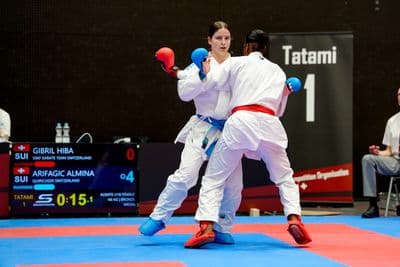 This photo was taken during the 2026 Karate International Swiss Junior Open on April 18th in Basel - Switzerland.