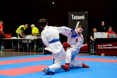 This photo was taken during the 2026 Karate International Swiss Junior Open on April 18th in Basel - Switzerland.
