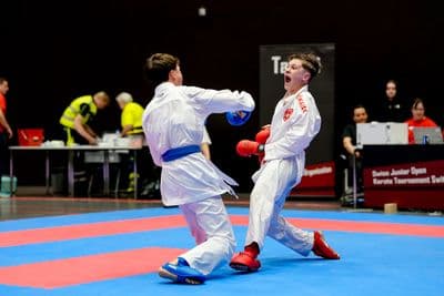 This photo was taken during the 2026 Karate International Swiss Junior Open on April 18th in Basel - Switzerland.