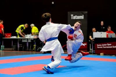 This photo was taken during the 2026 Karate International Swiss Junior Open on April 18th in Basel - Switzerland.