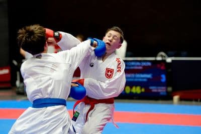 This photo was taken during the 2026 Karate International Swiss Junior Open on April 18th in Basel - Switzerland.