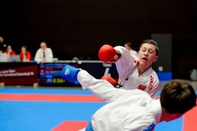 This photo was taken during the 2026 Karate International Swiss Junior Open on April 18th in Basel - Switzerland.