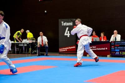 This photo was taken during the 2026 Karate International Swiss Junior Open on April 18th in Basel - Switzerland.
