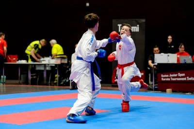 This photo was taken during the 2026 Karate International Swiss Junior Open on April 18th in Basel - Switzerland.