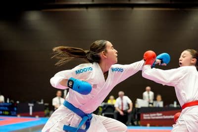 This photo was taken during the 2026 Karate International Swiss Junior Open on April 18th in Basel - Switzerland.