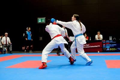 This photo was taken during the 2026 Karate International Swiss Junior Open on April 18th in Basel - Switzerland.