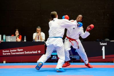 This photo was taken during the 2026 Karate International Swiss Junior Open on April 18th in Basel - Switzerland.