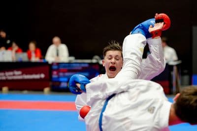 This photo was taken during the 2026 Karate International Swiss Junior Open on April 18th in Basel - Switzerland.
