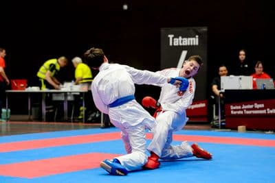 This photo was taken during the 2026 Karate International Swiss Junior Open on April 18th in Basel - Switzerland.