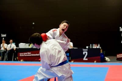 This photo was taken during the 2026 Karate International Swiss Junior Open on April 18th in Basel - Switzerland.