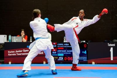 This photo was taken during the 2026 Karate International Swiss Junior Open on April 18th in Basel - Switzerland.