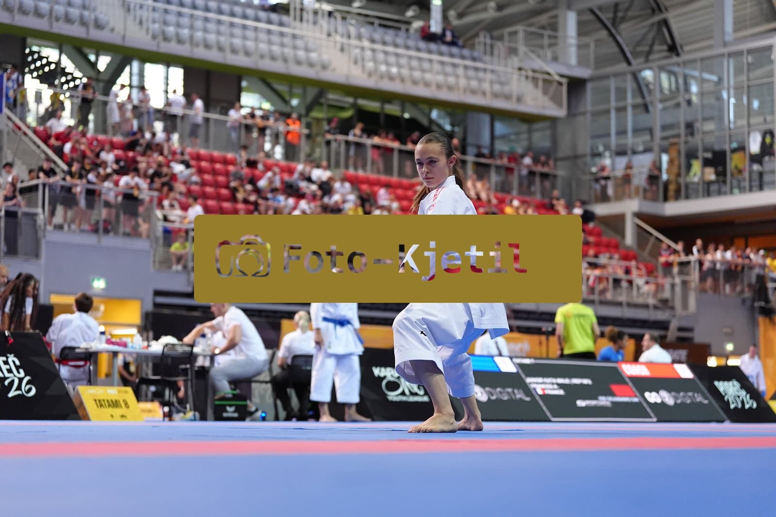 This photo was taken during the Porec 2026 - Karate Youth Cup in the Zatika Arena on July 1st 2026 in Porec, Croatia. (Photo by Martin Kremser/Karate Insights)