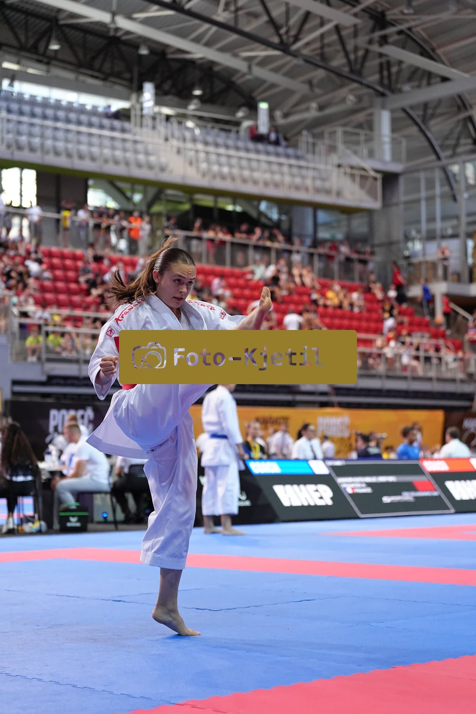 This photo was taken during the Porec 2026 - Karate Youth Cup in the Zatika Arena on July 1st 2026 in Porec, Croatia. (Photo by Martin Kremser/Karate Insights)