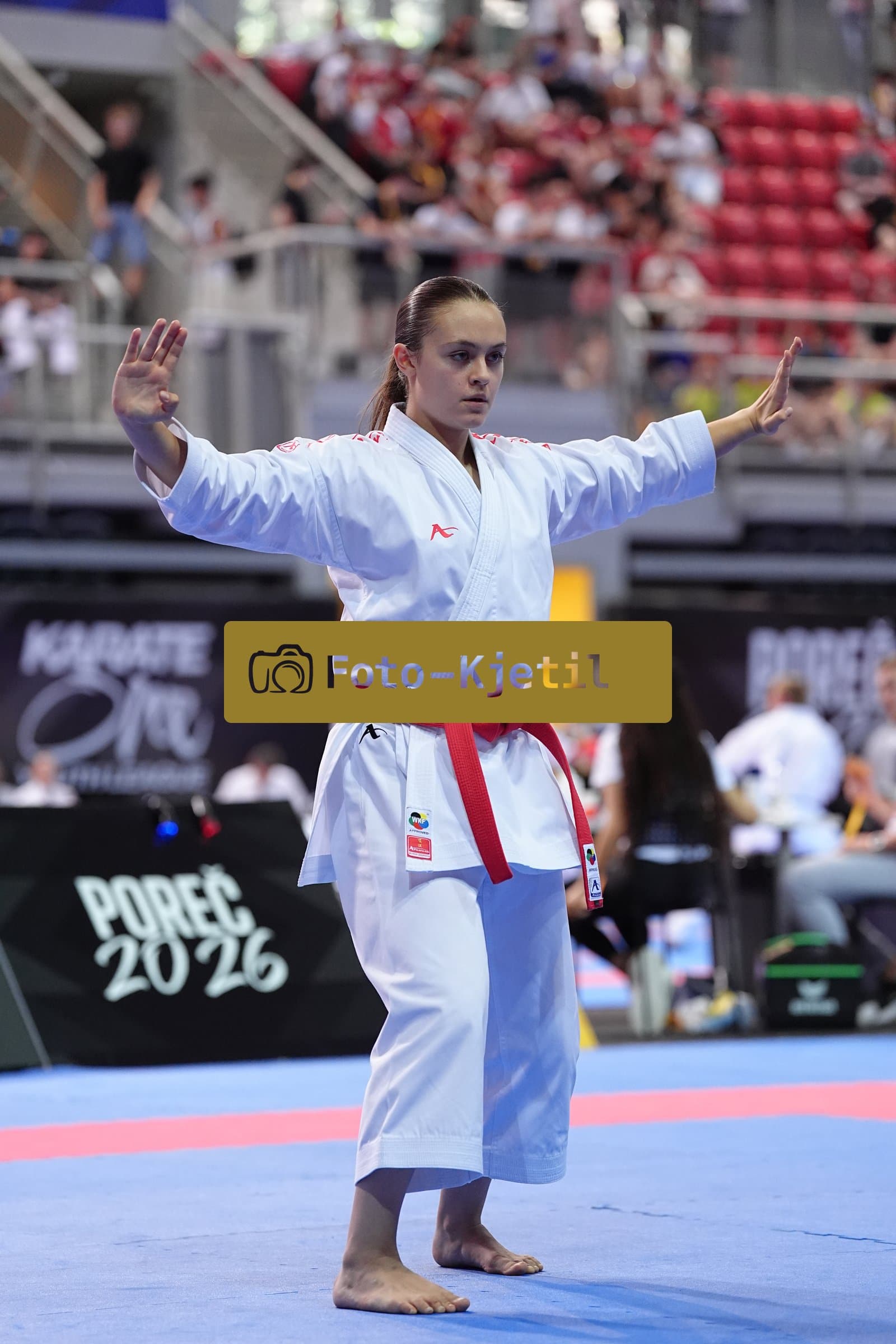 This photo was taken during the Porec 2026 - Karate Youth Cup in the Zatika Arena on July 1st 2026 in Porec, Croatia. (Photo by Martin Kremser/Karate Insights)