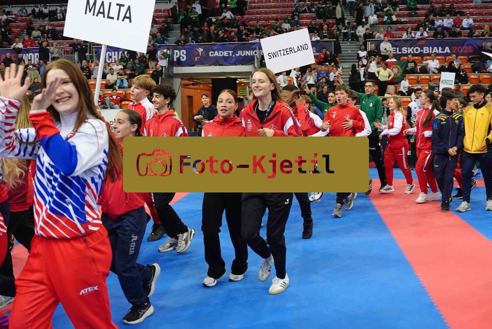 BIELSKO-BIALA, POLAND - OCTOBER 16: This photo was taken during the 2026 World Cadet, Junior & U21 Karate Championships at Hala Pod Debowcem on October 16, 2026 in Bielsko-Biala, Poland.