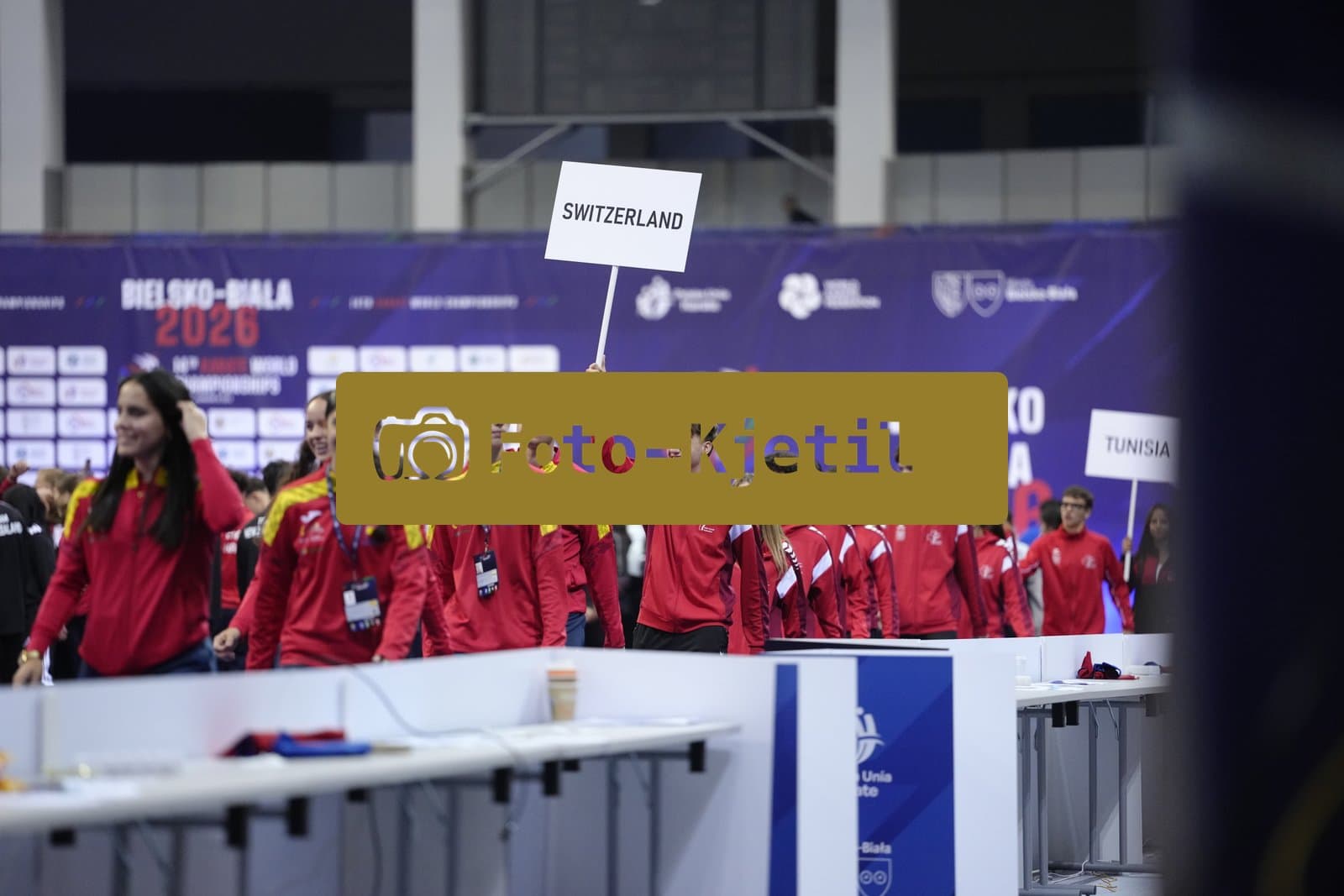 BIELSKO-BIALA, POLAND - OCTOBER 16: This photo was taken during the 2026 World Cadet, Junior & U21 Karate Championships at Hala Pod Debowcem on October 16, 2026 in Bielsko-Biala, Poland.