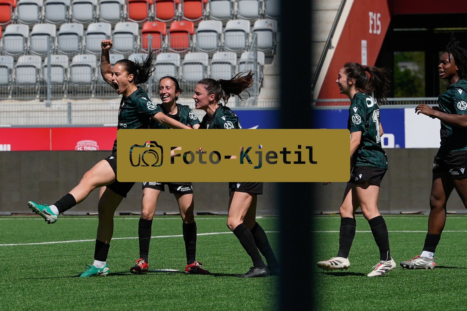 Schweiz: AXA Women's Super League 2025/26, FC Thun vs Yverdon Sport FC - Stockhorn Arena, Thun: IInes Khiri (9 Yverdon) jubelt nach ihrem Tor zum 2:2 mit dem Team