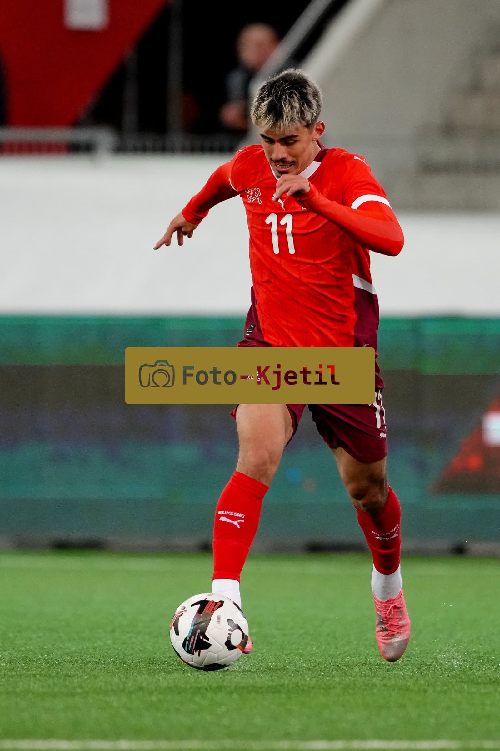 Schweiz: EM-Qualifikation U21 2026, Schweiz vs Färöer-Inseln - Stockhorn Arena, Thun: Aaron Keller (11 Men Switzerland)
