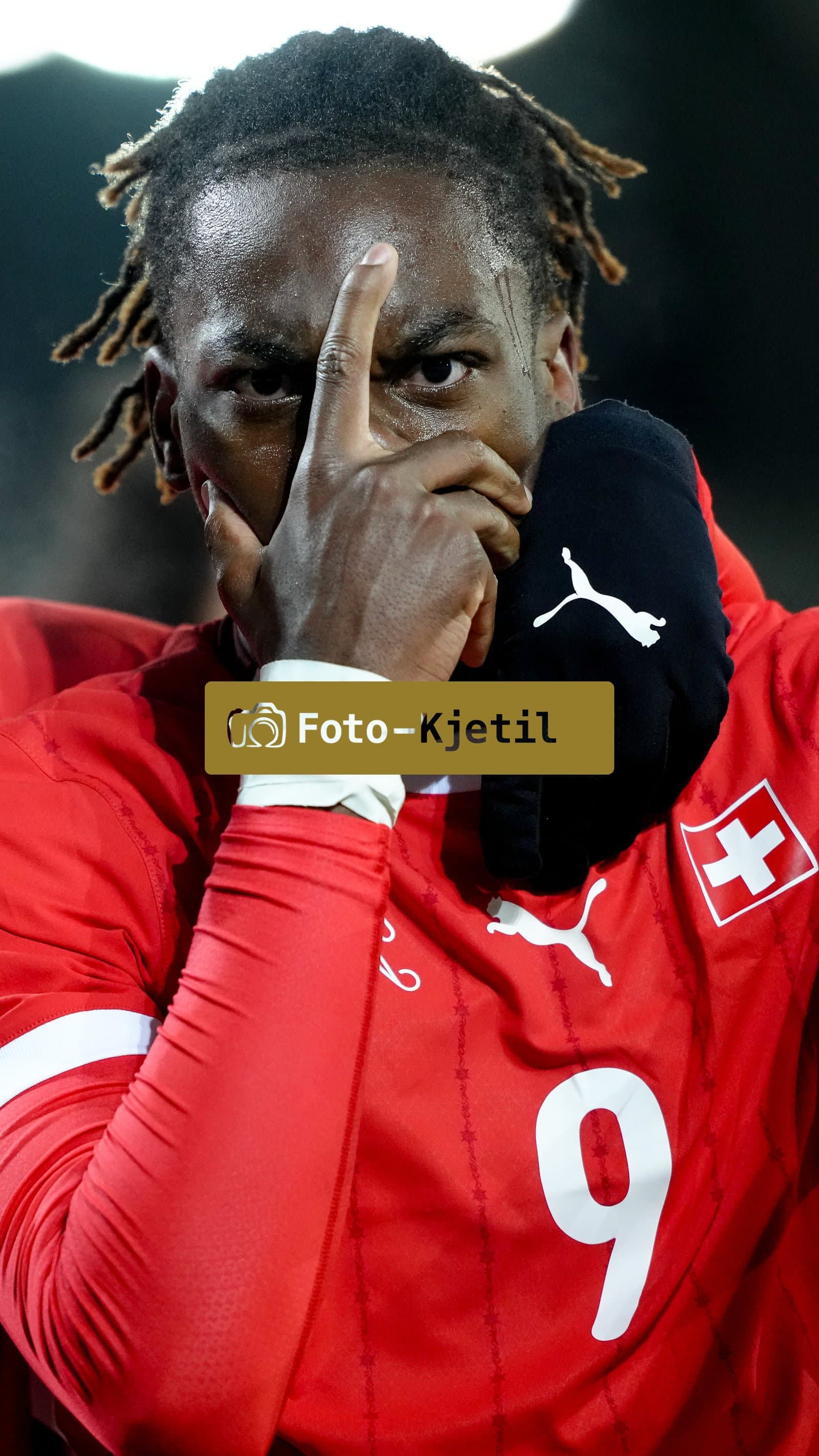 Schweiz: EM-Qualifikation U21 2026, Schweiz vs Färöer-Inseln - Stockhorn Arena, Thun: Winsley Boteli (9 Men Switzerland) jubelt nach seinem Tor