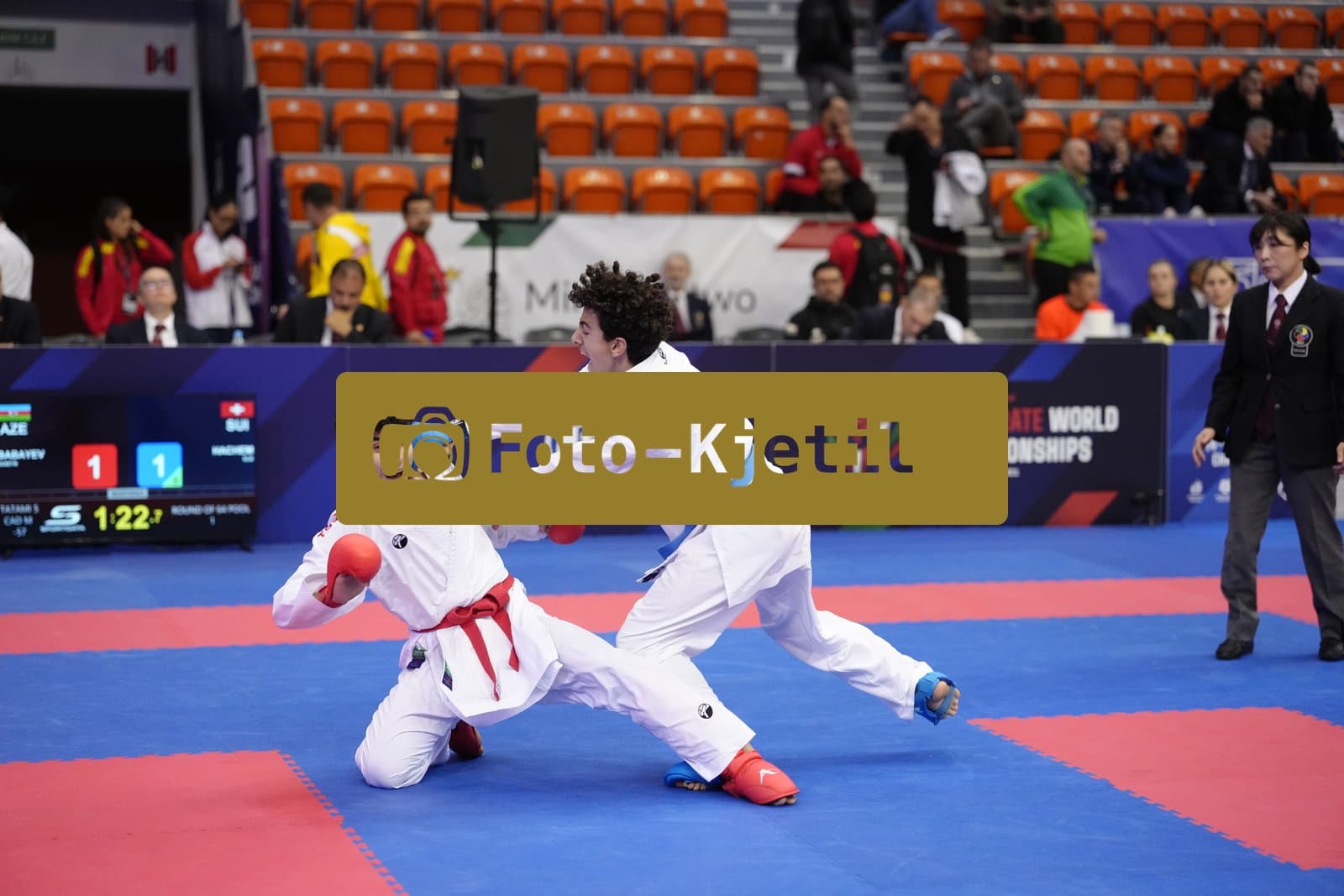 BIELSKO-BIALA, POLAND - OCTOBER 16: This photo was taken during the 2026 World Cadet, Junior & U21 Karate Championships at Hala Pod Debowcem on October 16, 2026 in Bielsko-Biala, Poland.