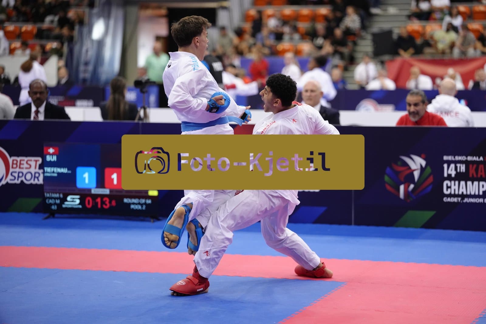 BIELSKO-BIALA, POLAND - OCTOBER 16: This photo was taken during the 2026 World Cadet, Junior & U21 Karate Championships at Hala Pod Debowcem on October 16, 2026 in Bielsko-Biala, Poland.