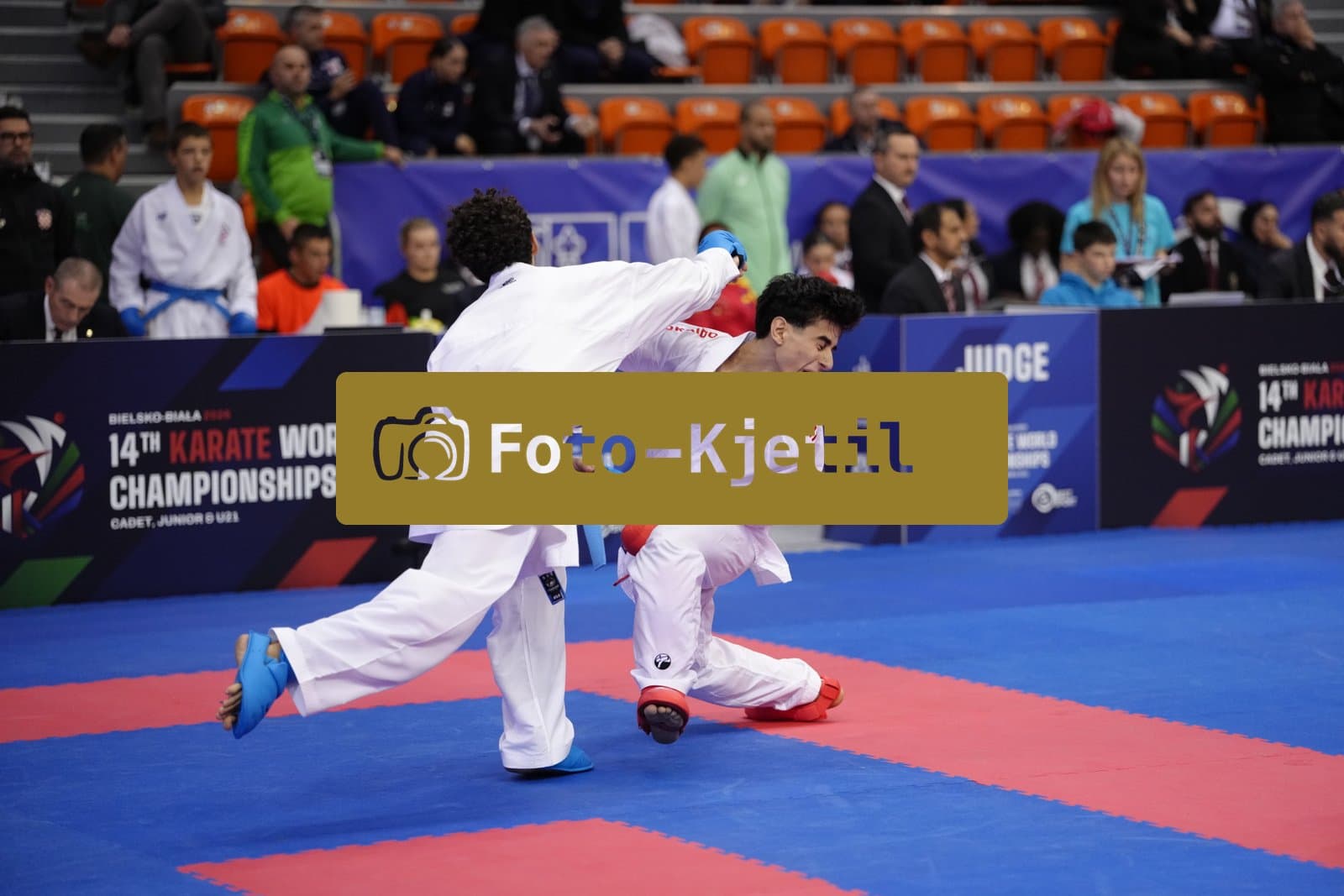 BIELSKO-BIALA, POLAND - OCTOBER 16: This photo was taken during the 2026 World Cadet, Junior & U21 Karate Championships at Hala Pod Debowcem on October 16, 2026 in Bielsko-Biala, Poland.