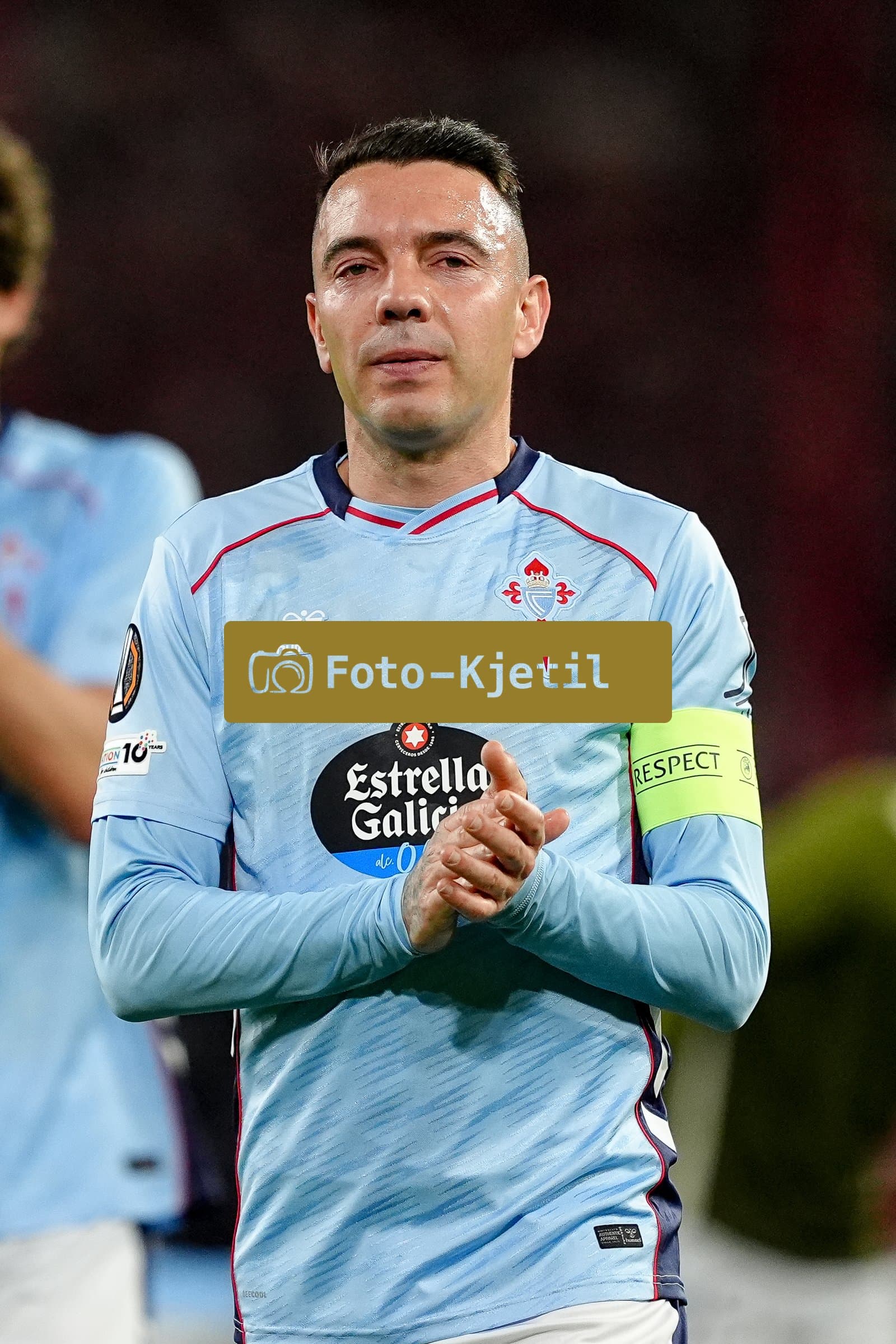 Deutschland: UEFA Europa League Viertelfinale Hinspiel 2025/26, SC Freiburg vs Celta Vigo - Europa-Park-Stadion, Freiburg im Breisgau: Iago Aspas (10 Celta) enttäuscht nach der Niederlage